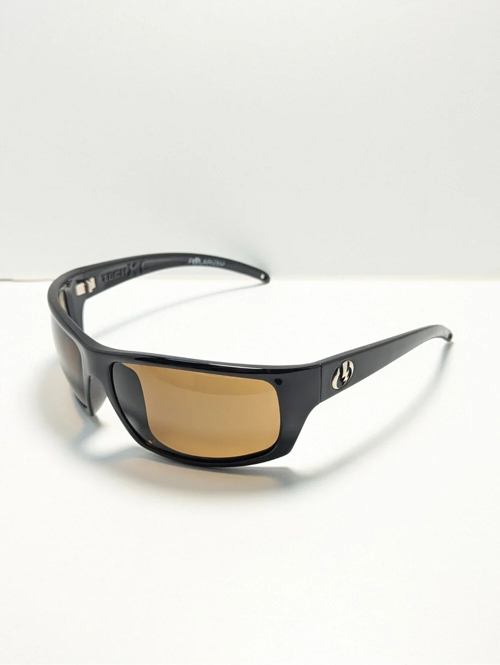Electric Tech XL Yellow Amber UV Black Sport Wraparound Men's Outdoor Sunglasses